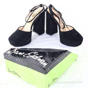 Sam Edelman Olwyn Black Suede Platform Shoes